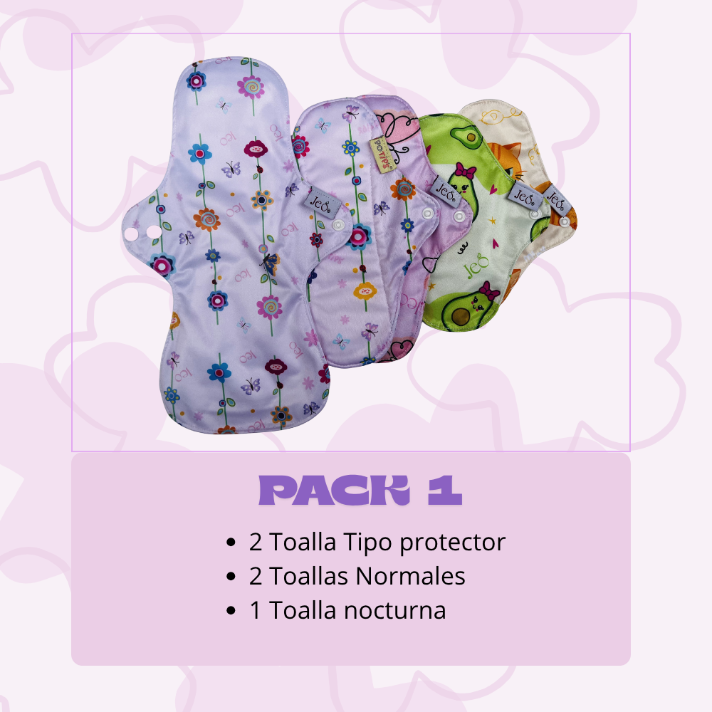 Pack 1 - Toallas Ecológicas Femeninas. 